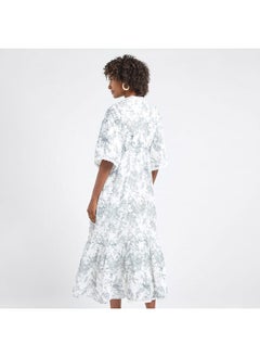 FAV Solid Tiered Shrug with Floral Print Longline Shrug  - Image 3