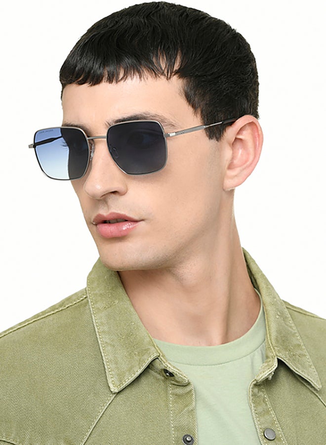 John Jacobs Unisex John Jacobs | Silver - Blue | Full Rim Square Stylish & Premium Sunglasses | JJ Acetate | Polarized and 100% UV Protected | Men & Women | Medium | JJ S70010 - Image 3