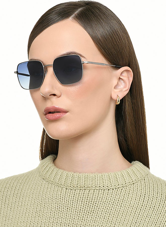 John Jacobs Unisex John Jacobs | Silver - Blue | Full Rim Square Stylish & Premium Sunglasses | JJ Acetate | Polarized and 100% UV Protected | Men & Women | Medium | JJ S70010 - Image 4