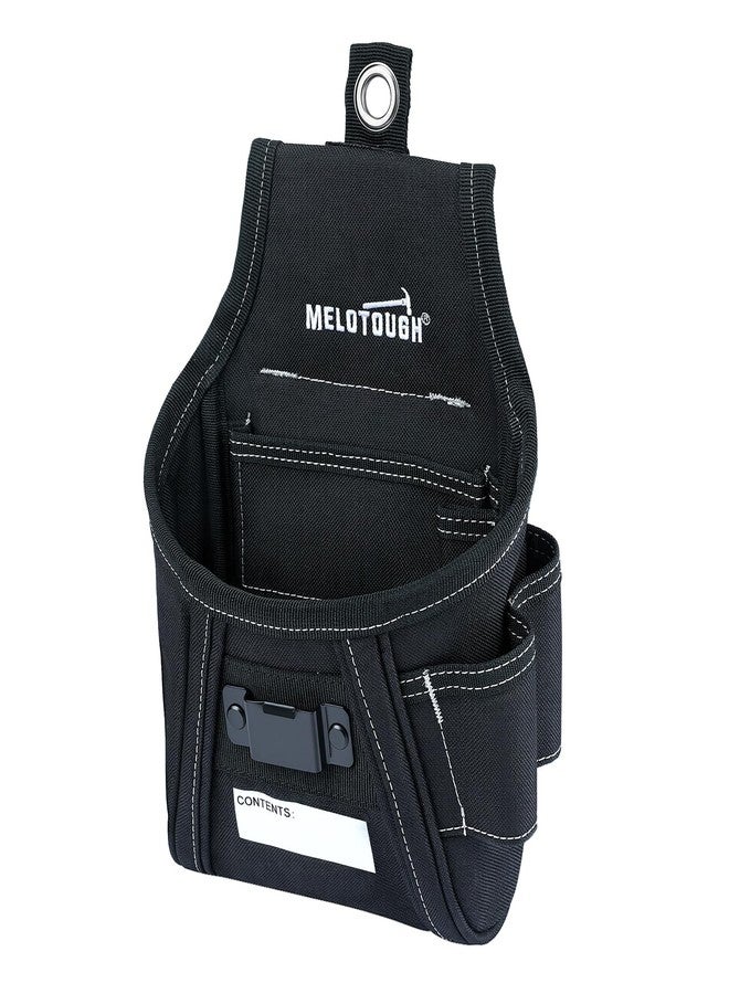 MELOTOUGH Nail and Screw Organizer Bag for Electricians and Carpenters, Tool Belt Pouch with Belt Clip, Heavy Duty Work Fastener Pouch(Black) - Image 1