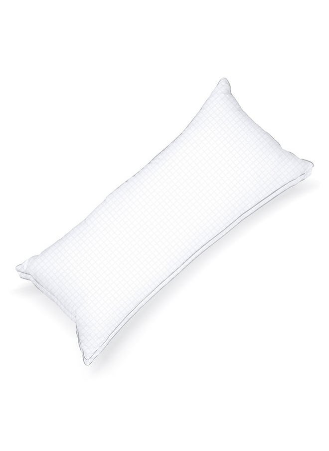 Hotel Linen Klub 100% Cotton Down Alternative Luxury Full Body Pillow w/ double piping- Outer Fabric : Dobby Jacquard Checked Design Filling : 1400grams Microfiber  Size: 45 x 100cm  - Image 1