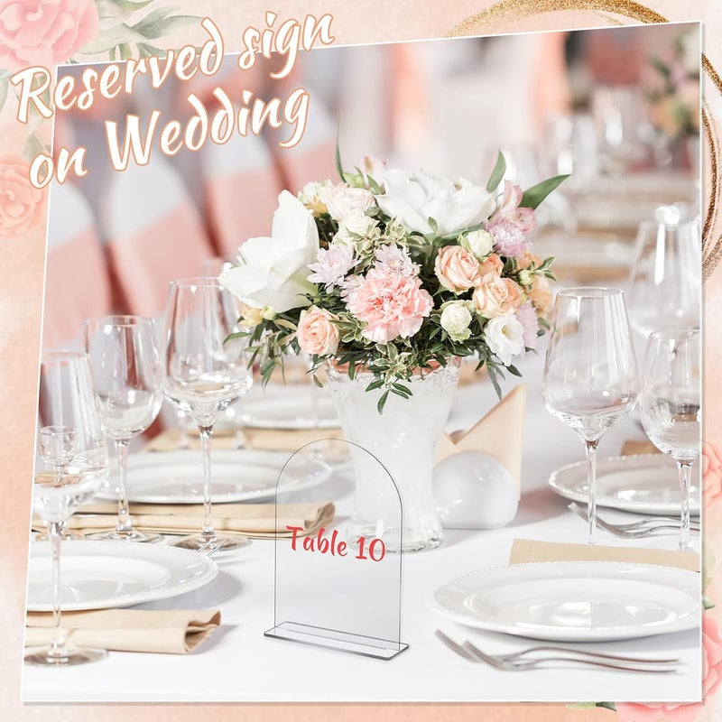 TPGP 10 Set 5x7 Inch Clear Arch Acrylic Table Numbers with Stands - DIY Wedding and Event Signs - Image 4