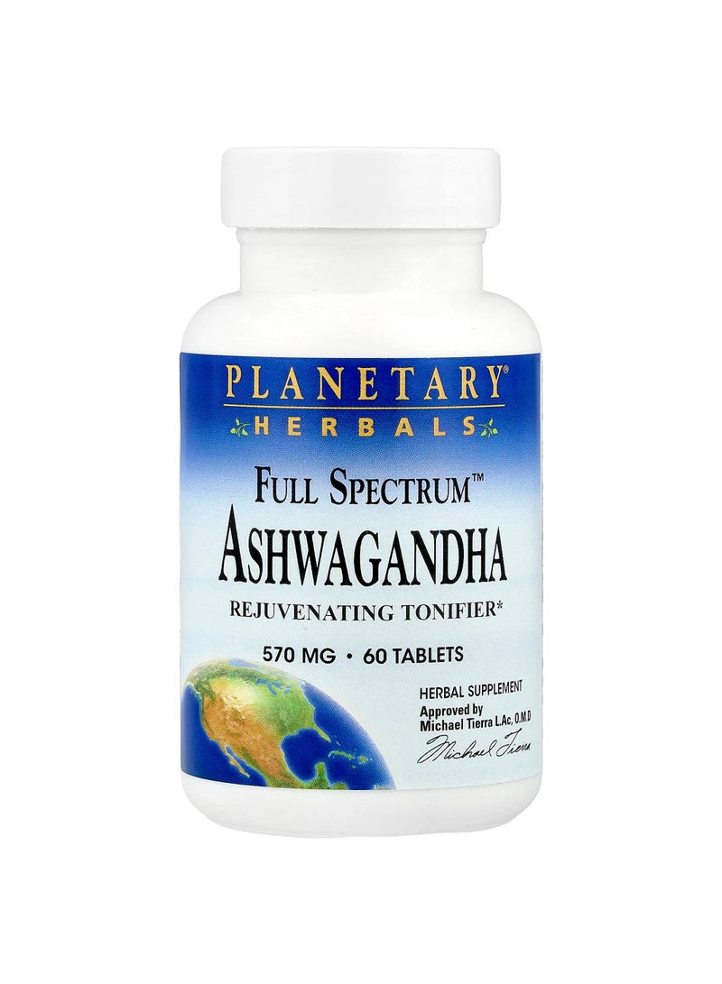 PLANETARY HERBALS Full Spectrum Ashwagandha, 60 Tablets