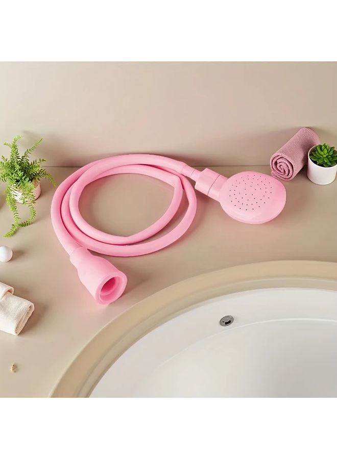Pink Retractable Shower Head With Hose One Touch Water Stop For Pet Bathing - Image 5