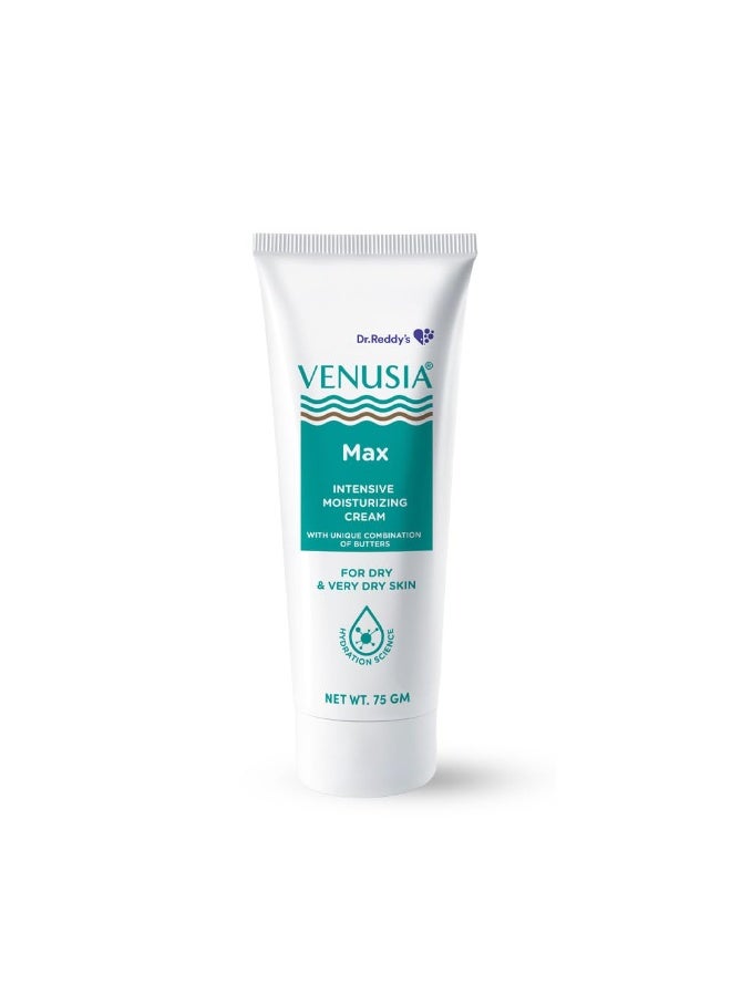VENUSIA Dr. Reddy's Venusia Max Cream | Dermatologist Rec. for Dry to Very Dry Skin | Clinically Proven 24 hrs Moisturization | Paraben Free | Face & Body | Cocoa, Mango & Aloe Butter | 75g - Image 1