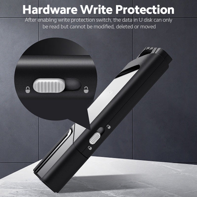 ويب فيلاش USB نيتاك U336 USB3.0 بسعة 64 جيجابايت محمول عالي السرعة مع حماية الكتابة وتوافق واسع - لون أسود - Image 4