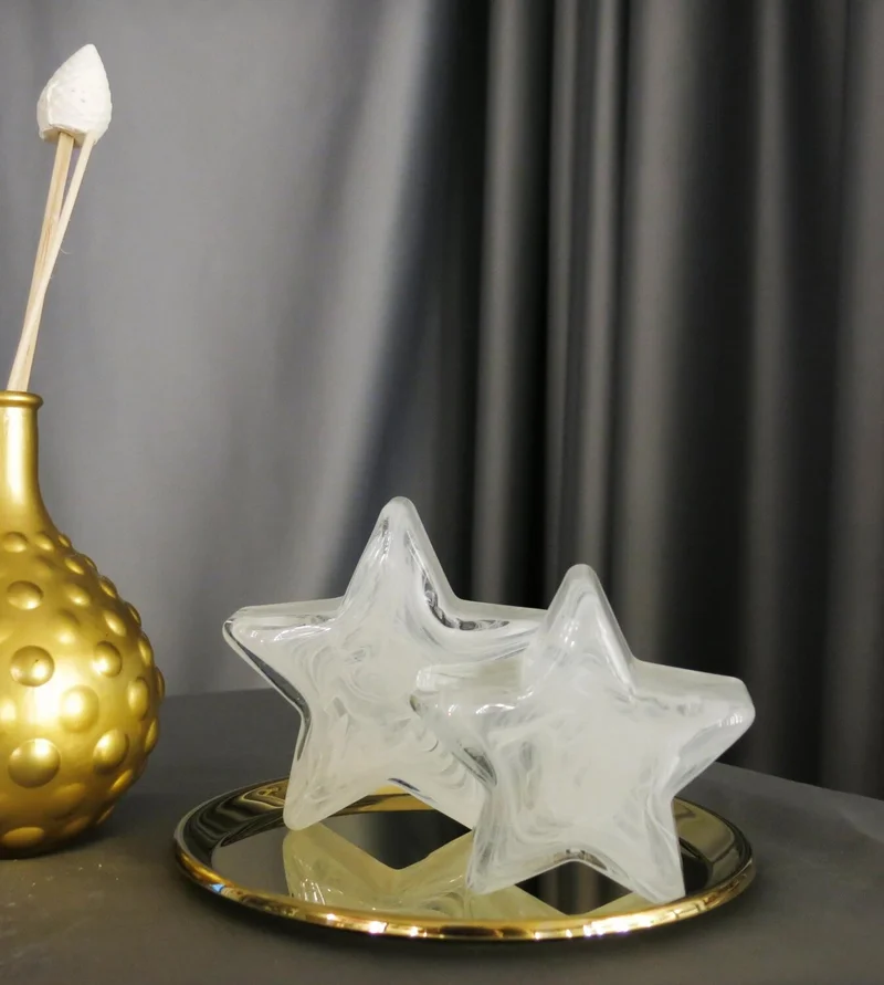 ميسي Decorative White Handmade Glass Star Object -11 cm