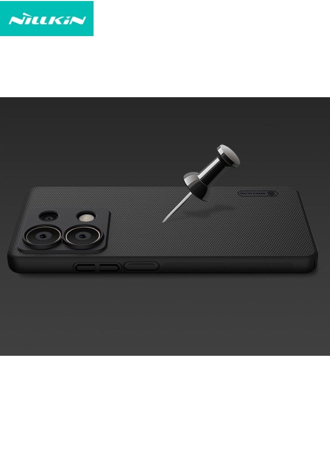 نيلكين - حافظة Redmi Note 13 5G، حافظة هاتف رفيعة للغاية لهاتف Redmi Note 13، غطاء خلفي قوي مقاوم للصدمات بدرجة عسكرية ومضاد للخدش والانزلاق بطبقة مزدوجة لهاتف Xiaomi Redmi Note 13 5G، أسود - Image 1