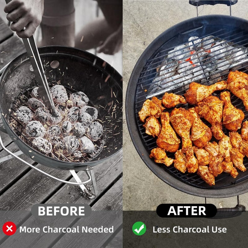 Kitchique Charcoal Basket Set of 2 BBQ Charcoal Grill Basket Holders Grilling Accessories Replacement for Weber 22" Charcoal Basket Holders - Image 5