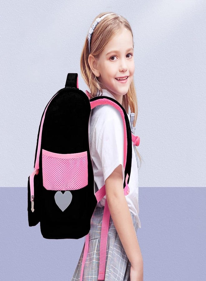 FEWOFJ Cute Black Backpacks with Lunch Bag for Teen Girls, Kids Backpack for Toddler Preschool Bookbags Elementary School Bags - Image 2