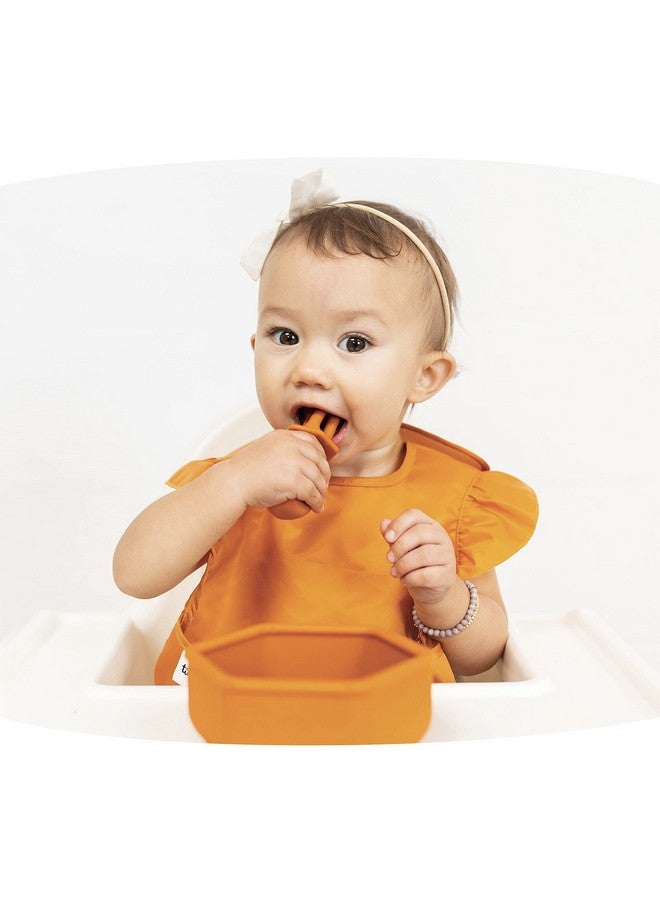 Tiny Twinkle Silicone Training Utensils - Baby Spoons & Baby Forks For Self-Feeding Training - Silicone Baby Led Weaning Utensils For Toddlers And Babies 6-24 Months - Baby Feeding Supplies (Cinnamon) - Image 2