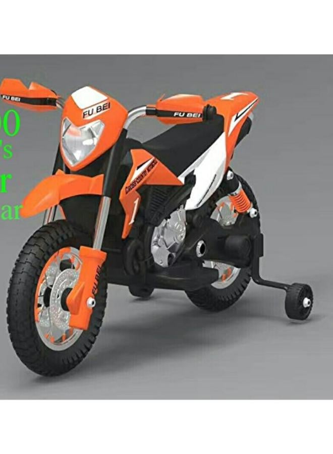 دراجة برتقالية أنيقة تعمل بالبطارية بإطارات مطاطية