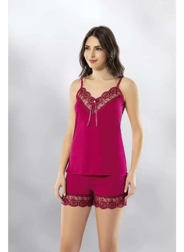 كوتا 6341 Women's Lace Detailed Combed Cotton Tool Shorts Nightgown Set