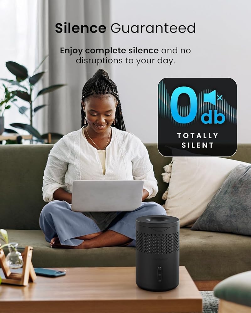 Pro Breeze Osmo® Dehumidifier - Silent & Refillable Moisture Absorber for Damp & Condensation at Home, Bedroom, Wardrobe, Car - Bathroom Mould Remover with 700g Refillable Tablet - Black - Image 5