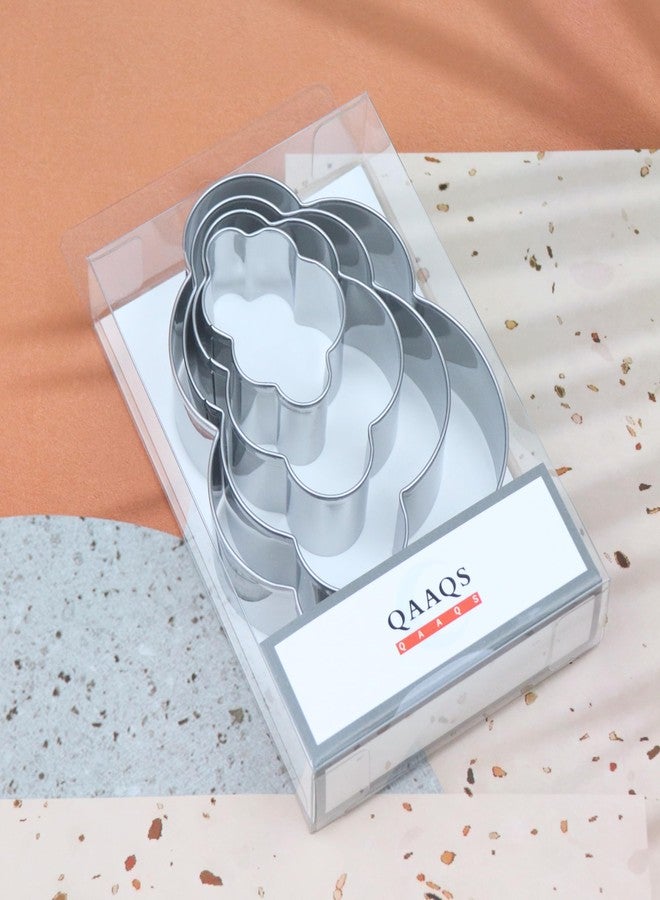 QAAQS Cloud Cookie Cutter Set Large - 5 Inch, 4 Inch, 3 Inch, 2 Inch - 4 Pieces Cookie Cutters Shapes Sandwich Fondant Biscuit Clay Molds - Stainless Steel - Image 5