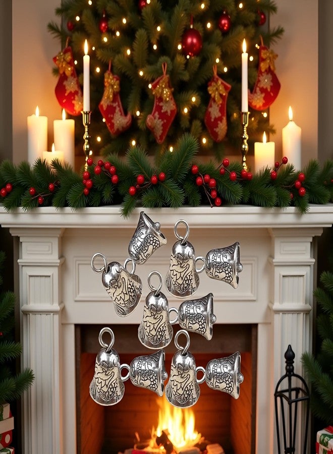 Tustao 25 Pcs Silver Christmas Jingle Bells Vintage Bells Pendants Xmas Tree Hanging Bells Small Craft Bells for Christmas Antique Craft Bells Craft Supplies, Arts, Crafts and Sewing - Image 4