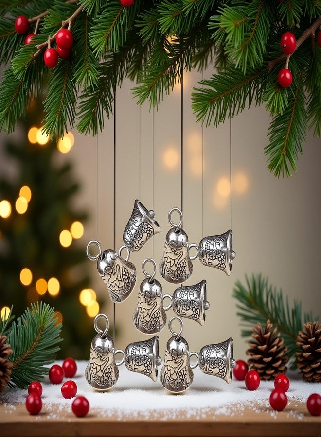 Tustao 25 Pcs Silver Christmas Jingle Bells Vintage Bells Pendants Xmas Tree Hanging Bells Small Craft Bells for Christmas Antique Craft Bells Craft Supplies, Arts, Crafts and Sewing - Image 5