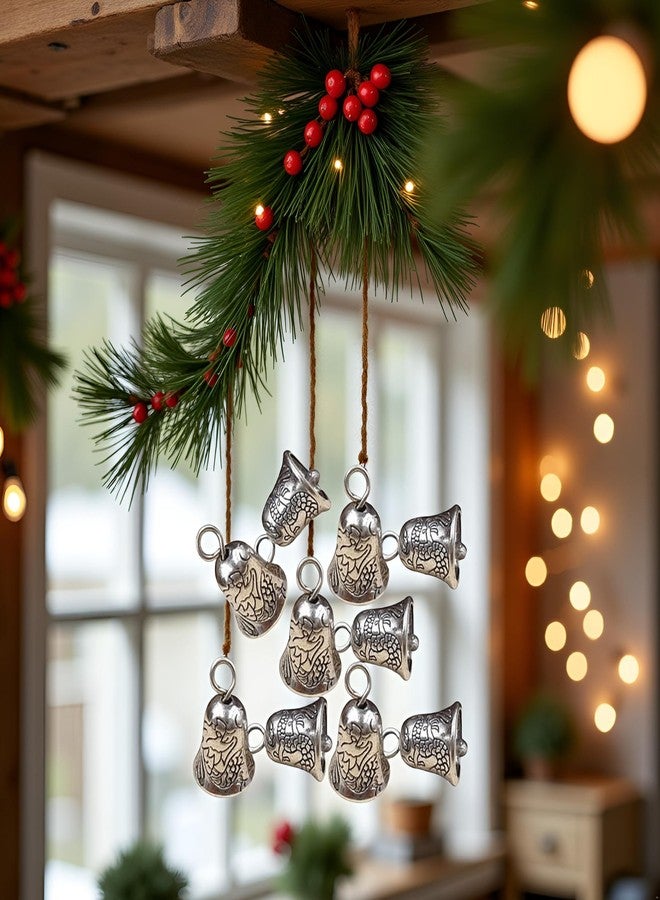 Tustao 25 Pcs Silver Christmas Jingle Bells Vintage Bells Pendants Xmas Tree Hanging Bells Small Craft Bells for Christmas Antique Craft Bells Craft Supplies, Arts, Crafts and Sewing - Image 3