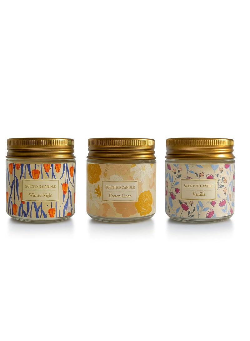 Scented Candles Gift Set for Home – 3pcs Relaxing Aromatherapy Candles, Smokeless Natural Soy Wax, 3 Fragrances, Premium Quality - Image 1