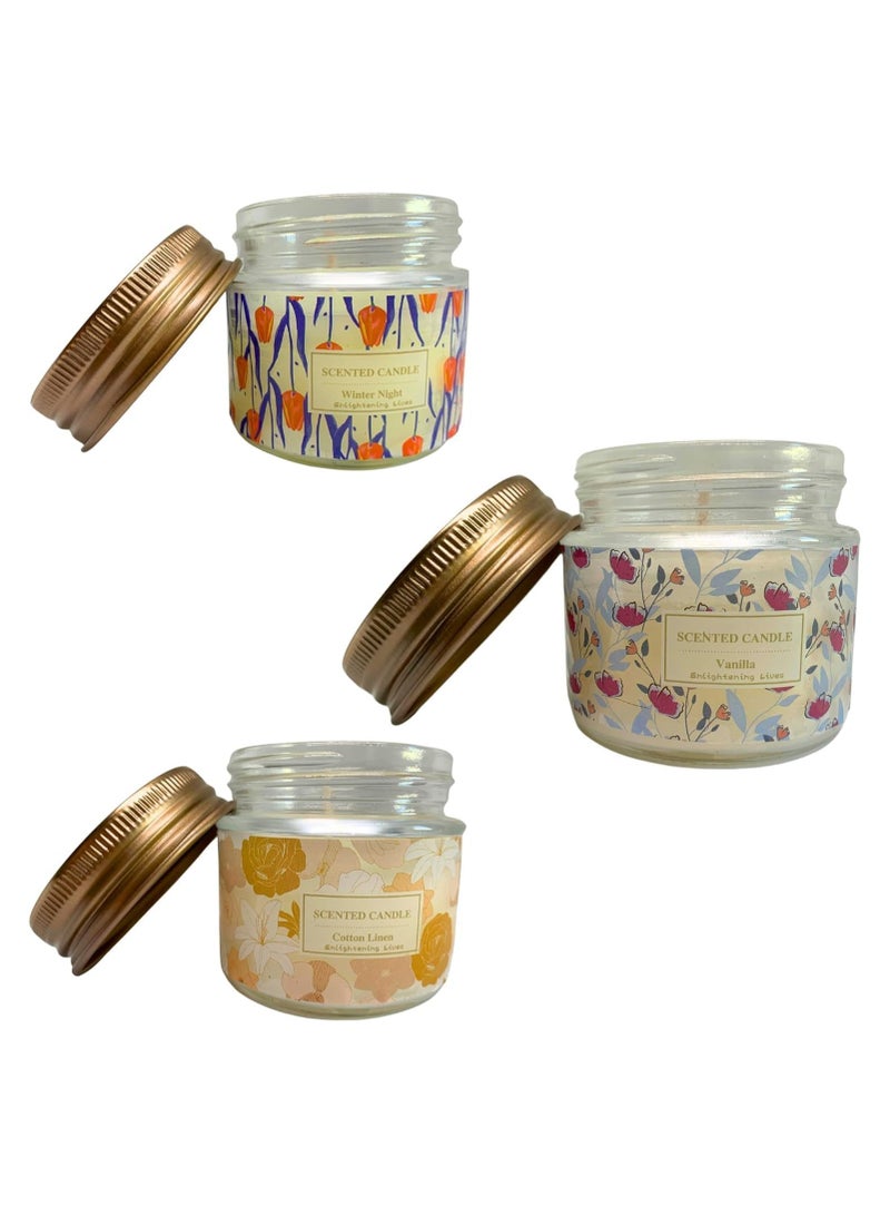 Scented Candles Gift Set for Home – 3pcs Relaxing Aromatherapy Candles, Smokeless Natural Soy Wax, 3 Fragrances, Premium Quality - Image 2
