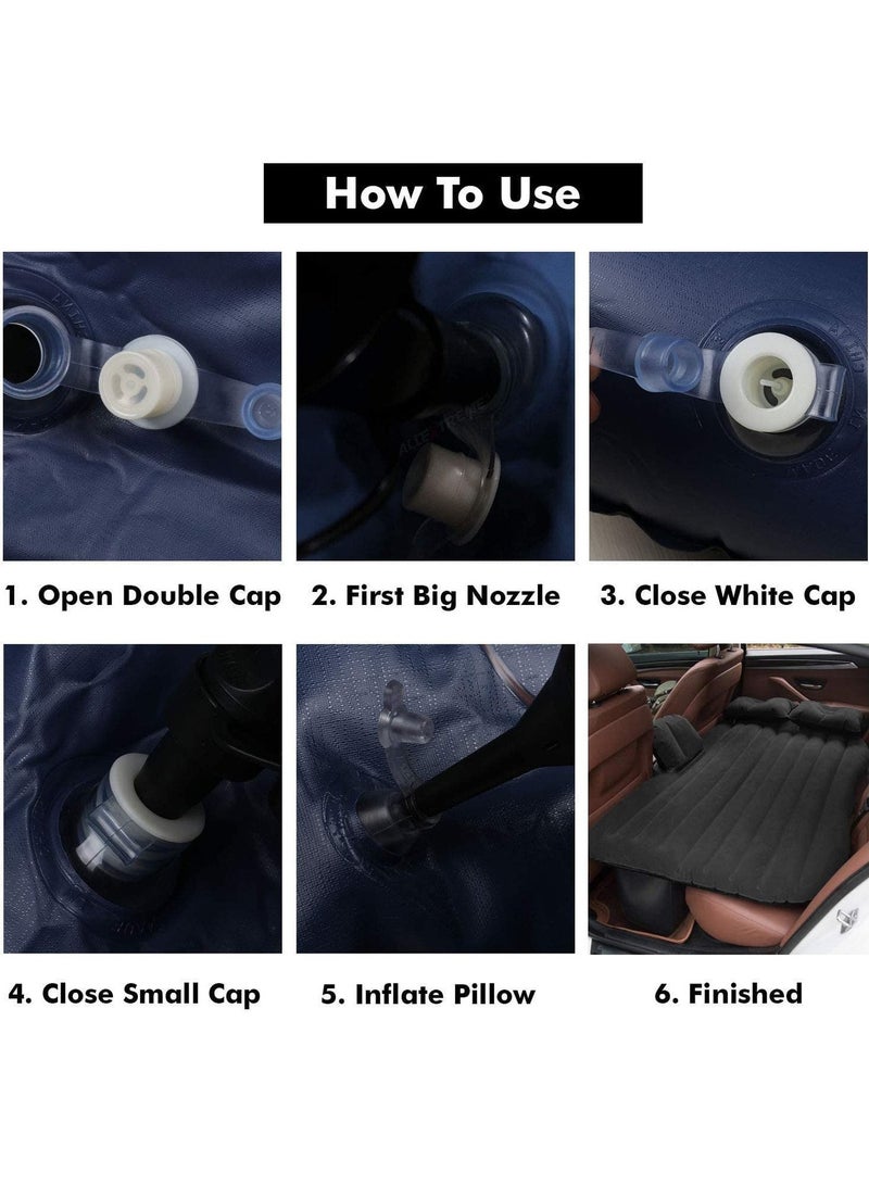 ELTRAZONE Inflatable Travel Car Bed Air Sofa with Two Inflatable Pillow for Car Back Seat Fits Most Car Models for Camping Travel, Hiking, Trip and Other Outdoor Activities - Image 4