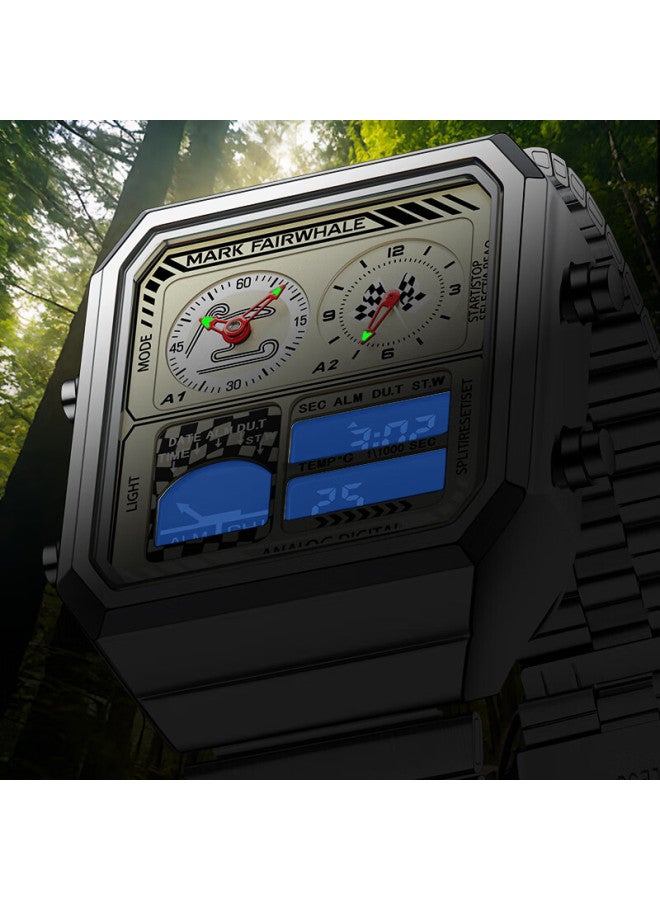 Mark Fairwhale Shanghai Circuit Dual Display Outdoor Style Student Electronic Sports Watch For Men National Watch Work Season Gift For Boyfriend 4460 - Image 3