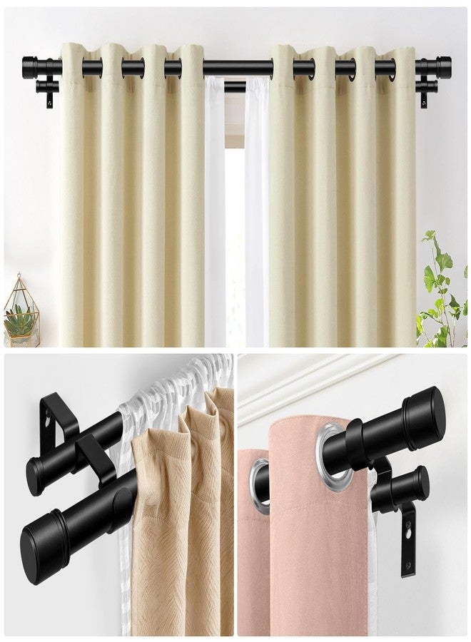 HOTOZON Double Curtain Rod 32 to 86 Inch, HOTOZON 1 Inch Heavy Duty Double Curtain Rods for Windows 20 to 82 Inches(1.7-6.8 ft), Telescoping Drapery Rod with Simple End Finials, Black - Image 3
