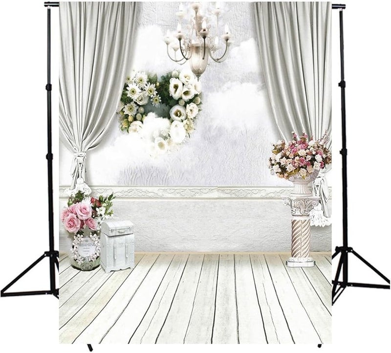 قطعتان 5x7 قدم 3x5 قدم ستارة خلفية استوديو خلفية أرضية لتصوير الزهور - Image 1