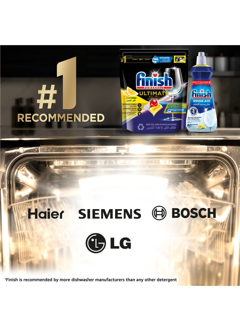 Finish Lemon Sparkle Powerball Quantum Ultimate Dishwasher Detergent 32 Tablets Pack of 3 - Image 4