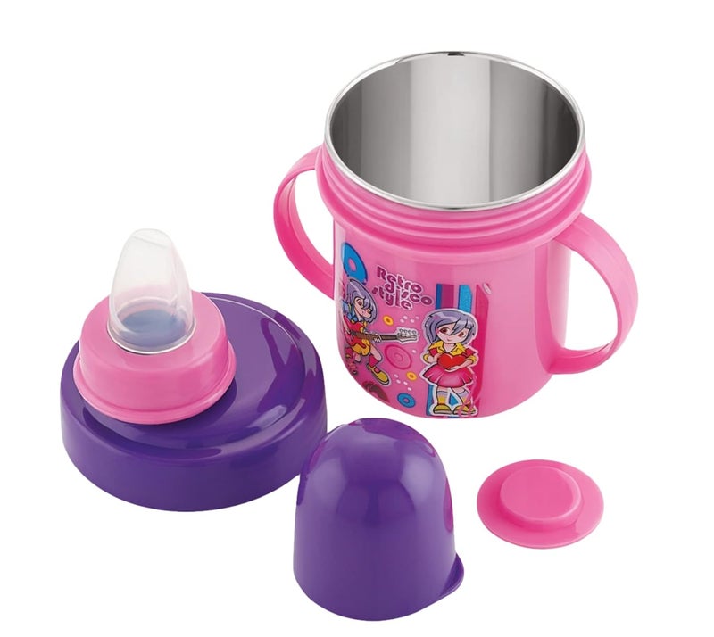 Nabhya Stainless Steel Baby Spout Sipper Cup for Kids Age 3 Months to 18 Months 250 ML - Image 1
