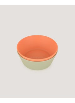 Let's Be Child 2-Piece Round Bowl Sage Green-Peach  - Image 1