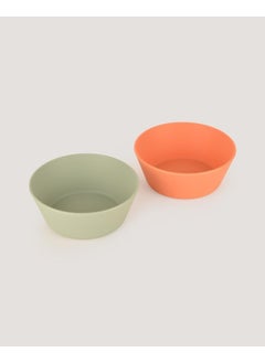 Let's Be Child 2-Piece Round Bowl Sage Green-Peach  - Image 2