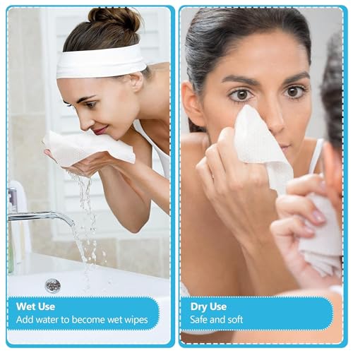 PRIME PICK Disposable Face Towel 150 Count, Soft Cotton Facial Dry Wipes, Multi-Purpose for Skin Care, Makeup Remover, Face Wipes and Facial Cleansing (Pack of 3) - Image 2
