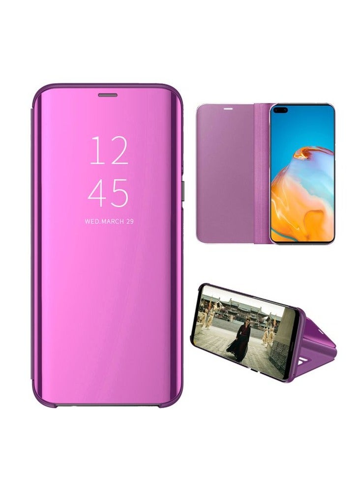 For Samsung Galaxy S22 Ultra (5G) Clear View Flip Case , Without Sensor , Stand Watching Position , Mirror Full Protection Cover Compatible With Samsung Galaxy S22 Ultra (5G) (6.8’) (Purple) - Image 2