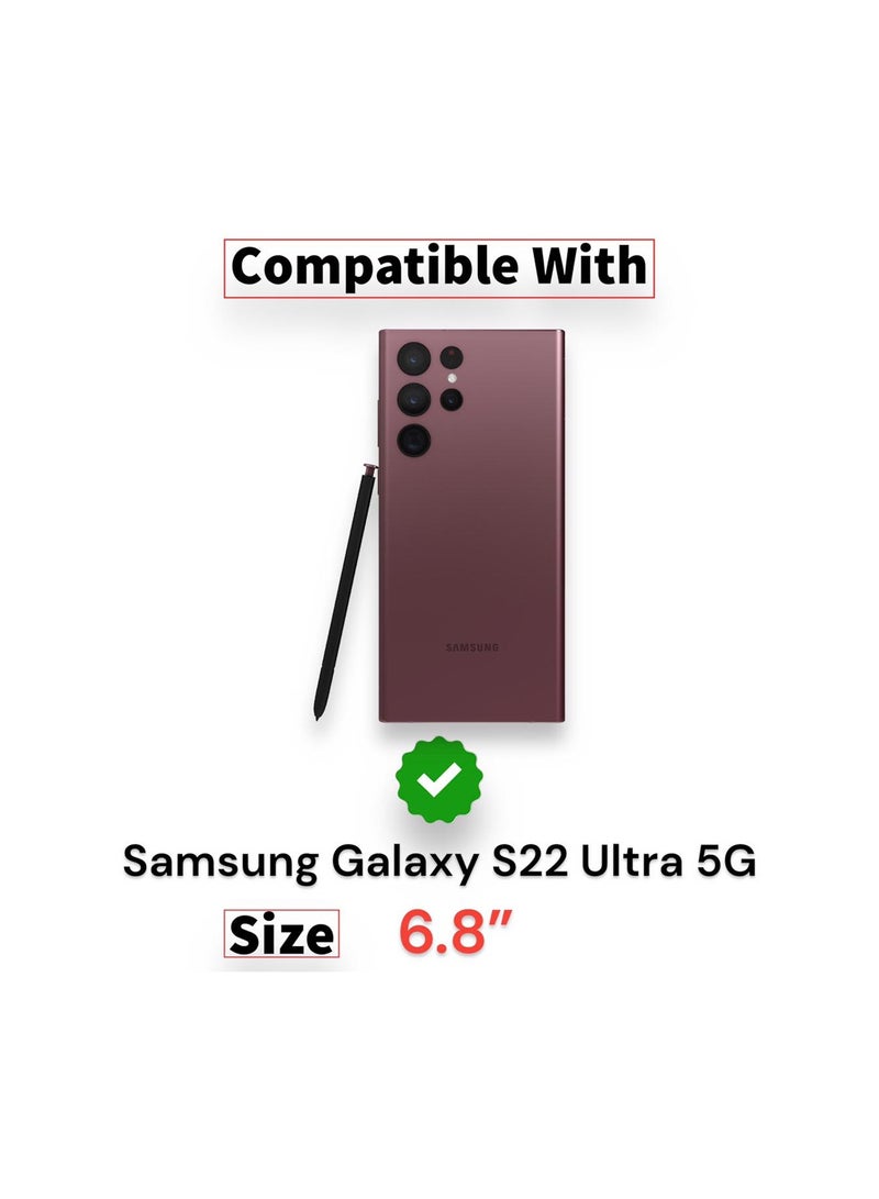 For Samsung Galaxy S22 Ultra (5G) Clear View Flip Case , Without Sensor , Stand Watching Position , Mirror Full Protection Cover Compatible With Samsung Galaxy S22 Ultra (5G) (6.8’) (Purple) - Image 5
