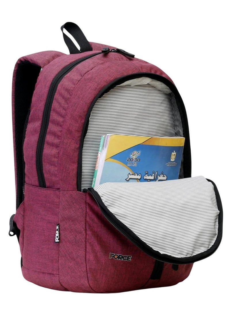 Force Basic Fully Waterproof Oxford Polyester Backpack (Linen Fuchsia) - FDB-20-35 - Vibrant Unisex Daypack for School, Gym, Sports & Travel - 44 x 30 x 18 cm - Image 2