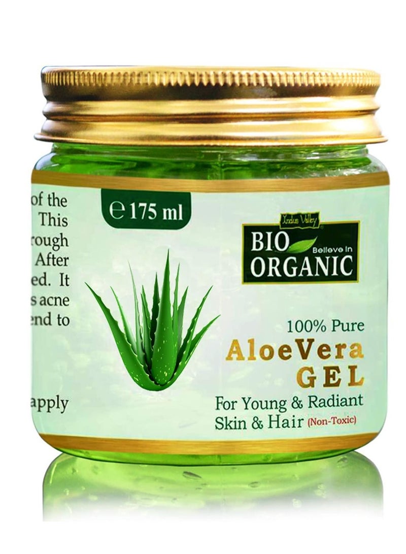 Indus Valley Bio Organic Natural Halal Certified Aloe Vera Gel For Soothing Skin Face Hair Treatment Moisturizer - Image 1