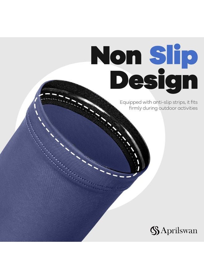 Aprilswan Arm Sleeves, UV Sun Protection Sports Non Slip Compression Cover for Men/Women, 1 Pairs - White, One size - Image 3