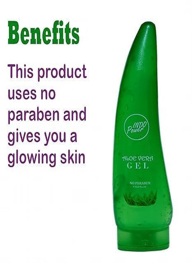 INDOPOWER Pure & Natural Aloe Gel | For Moisturizing Face Skin & Hair Care Durable Moisturizing | Hydrating & Soothing | Non-Sticky (Pack of 2) - Image 2