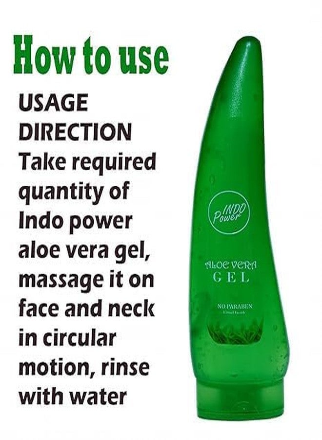 INDOPOWER Pure & Natural Aloe Gel | For Moisturizing Face Skin & Hair Care Durable Moisturizing | Hydrating & Soothing | Non-Sticky (Pack of 2) - Image 5