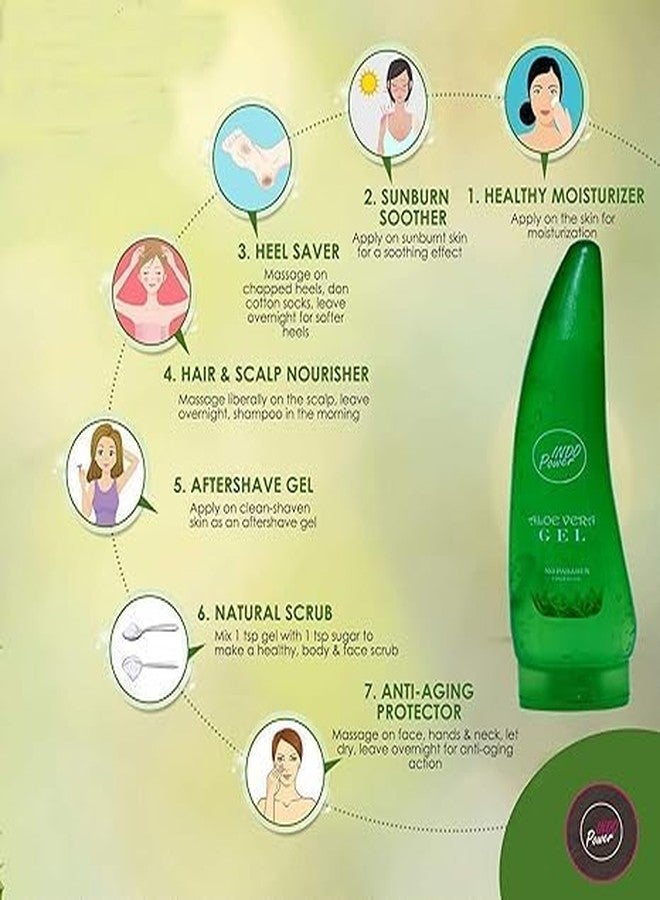 INDOPOWER Pure & Natural Aloe Gel | For Moisturizing Face Skin & Hair Care Durable Moisturizing | Hydrating & Soothing | Non-Sticky (Pack of 2) - Image 3