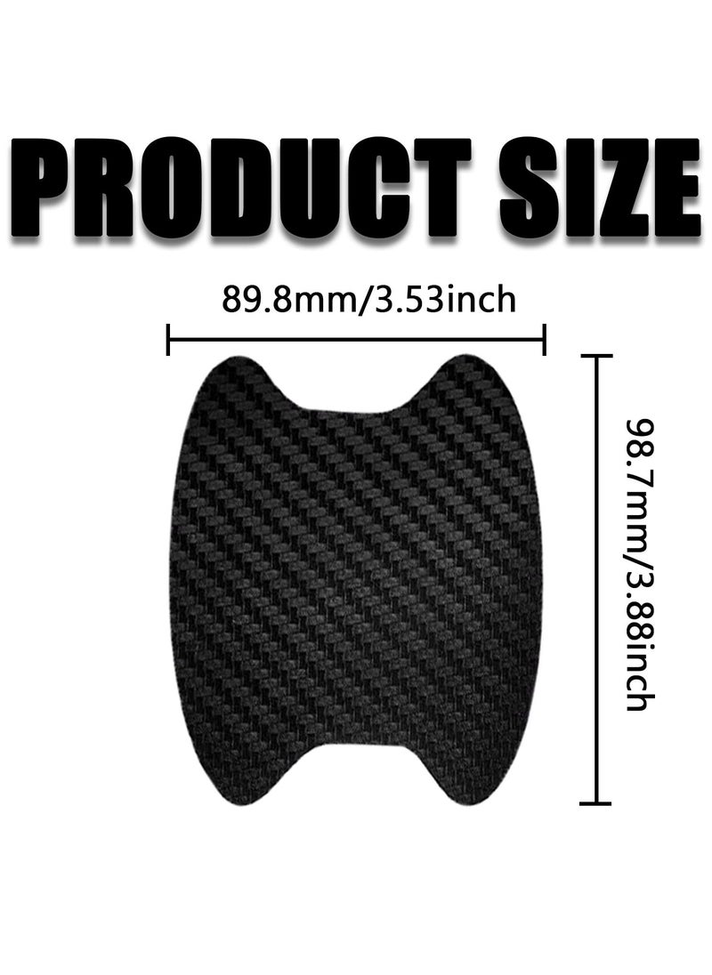 HaHaHai 4 PCS Car Door Handle Sticker, Anti-Scratch Car Door Handle Stickers Set, Carbon Fiber Stickers,  Non-Marking Auto Door Handle Protective Film, Universal for Most Car Handles (Black)  - Image 2