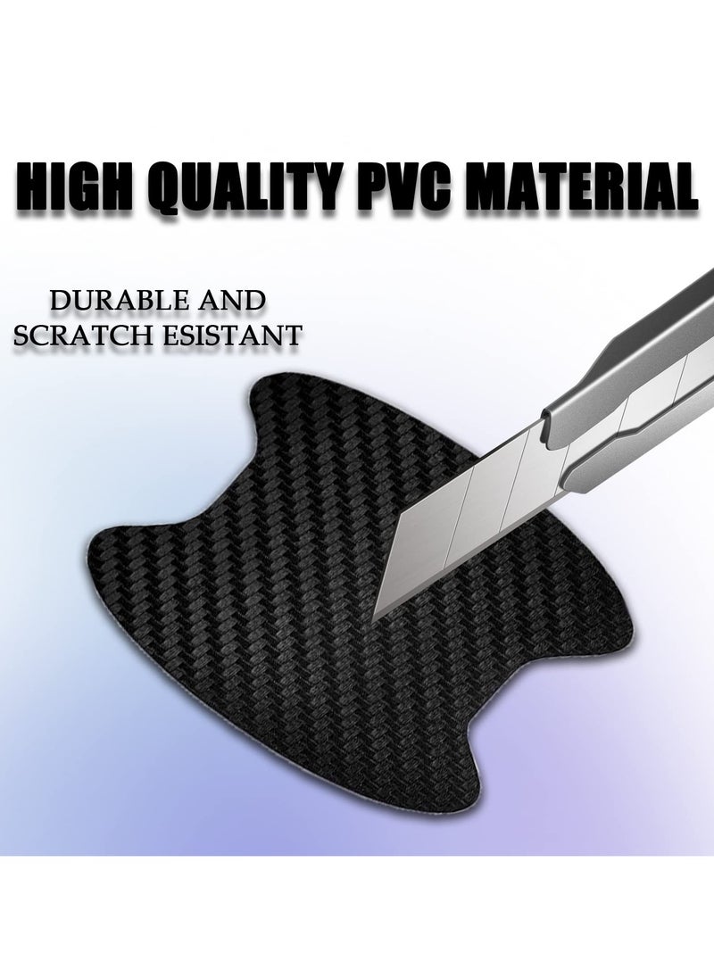 HaHaHai 4 PCS Car Door Handle Sticker, Anti-Scratch Car Door Handle Stickers Set, Carbon Fiber Stickers,  Non-Marking Auto Door Handle Protective Film, Universal for Most Car Handles (Black)  - Image 5