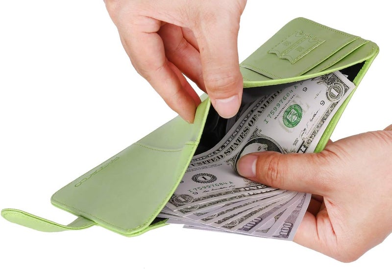 PASCACOO محفظة حامل جواز سفر PASCACOO مع حجب إشارات RFID من الجلد، إكسسوارات سفر للنساء والرجال، أخضر تفاحي، صغير، محفظة RFID - Image 5
