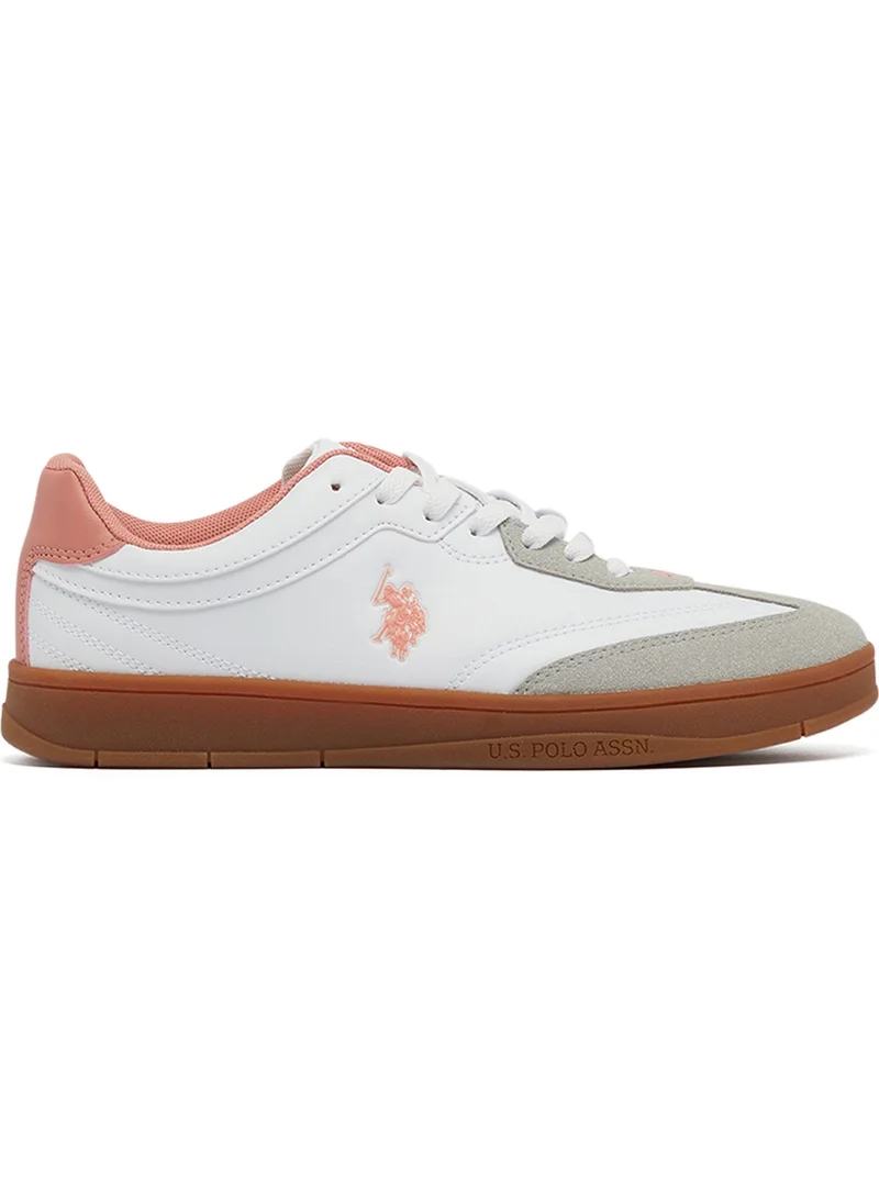 U.S. Polo Assn. Women's White Low-Top Sneakers - Lightweight Timeless Lace-Up Style, Ideal for Casual Outings