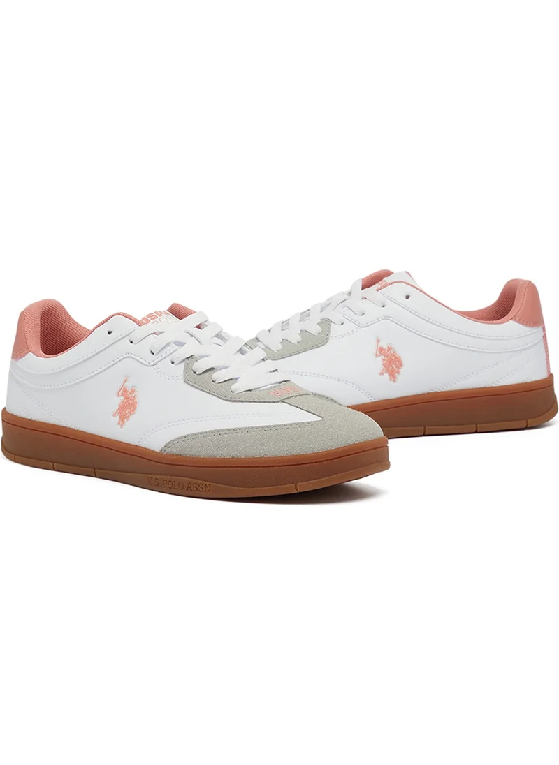 U.S. Polo Assn. Women's White Low-Top Sneakers - Lightweight Timeless Lace-Up Style, Ideal for Casual Outings