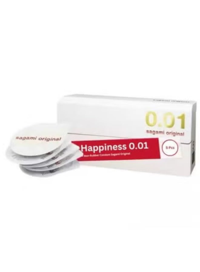 Sagami Original Ultra-Thin 0.01mm Condoms, Sensitive Latex & Lubricated for a Natural Feel, Pack of 5 - Image 1