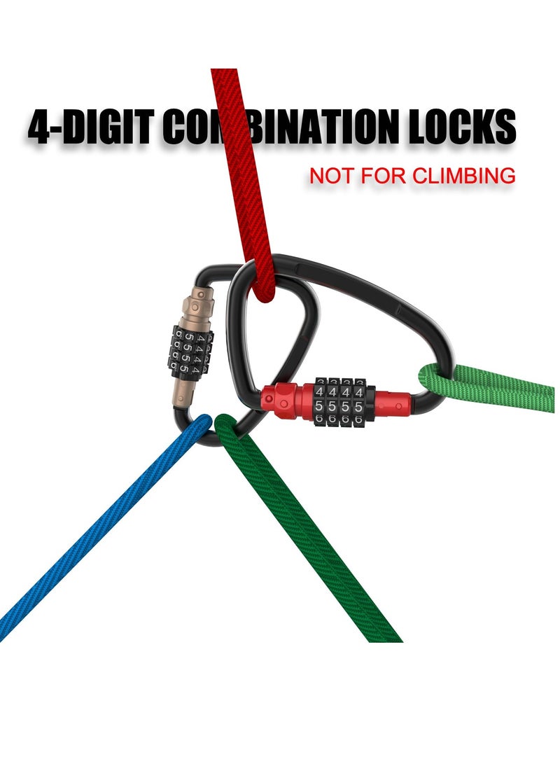 SYOSI Bike Lock Heavy Duty Combination Lock with 4-Digit Code Anti Theft Bicycle Lock Chain D-Shaped Code Lock for Looped Bike Security Cable Lock Helmetlok Outdoor Fence Travel Case Black - Image 2
