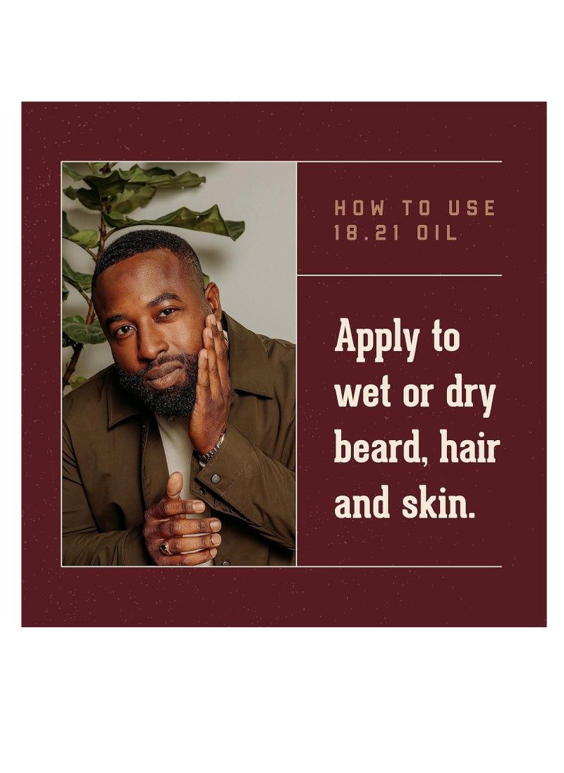 18.21 Man Made - 18.21 Man Made Hair, Skin & Beard Oil for Men, 4 Scents - Non-Greasy, Conditioning Balm with Castor Seed, Jojoba, and Argan Oils - Premium Tattoo and Mustache Care Products - Image 1