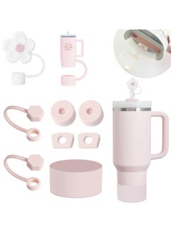 RTYY Stanley Cup Accessories Set Including 6 Pcs Silicone Spill Proof Stopper, 2 Pcs Straw Cover Cap for 9-10 mm Straws, 1 Pcs Silicone Boot for Stanley Cup Stanley 40oz & 30oz Tumbler (ROSE QUARTZ)  - Image 1